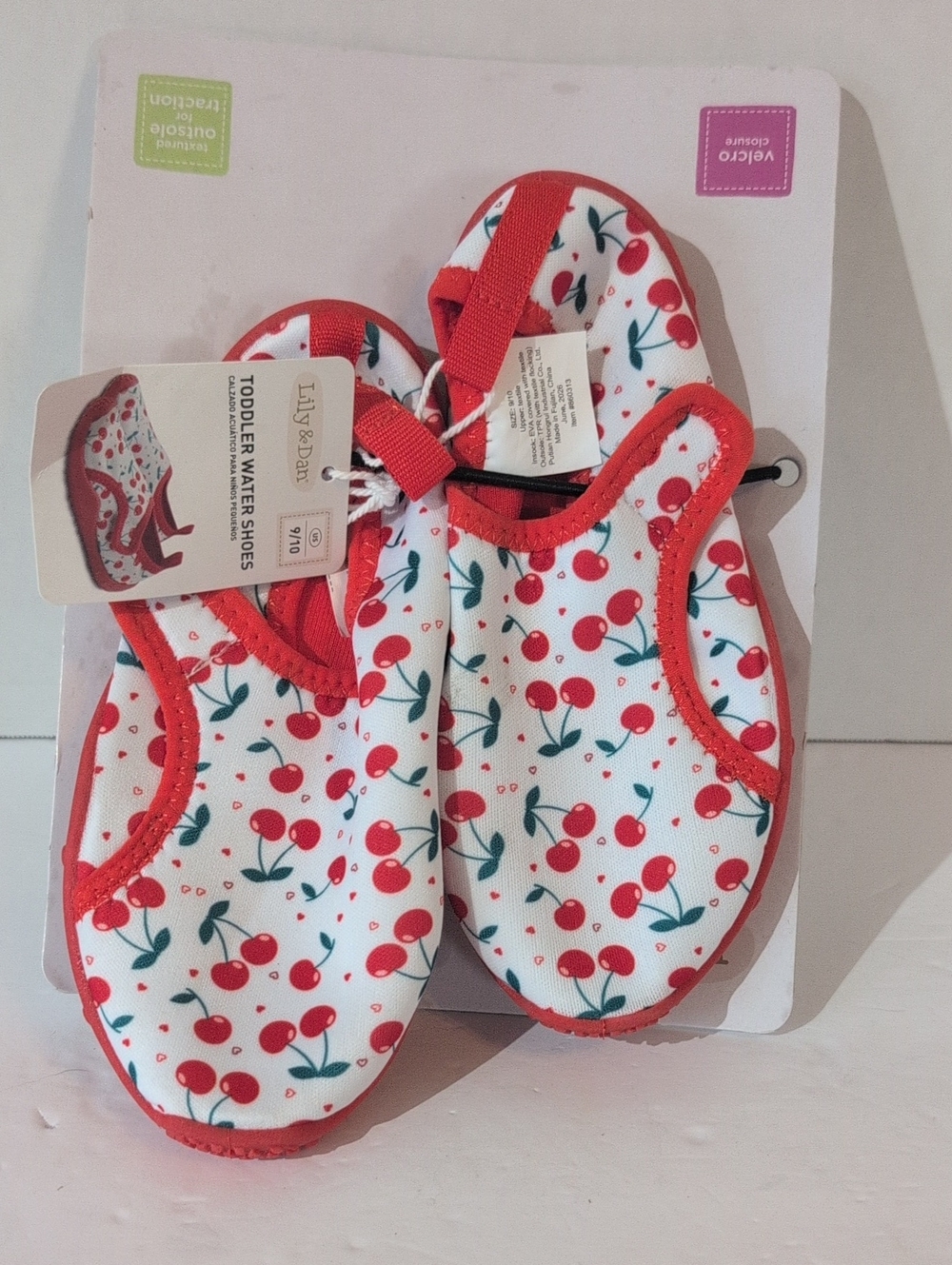 NWT Kids' Red Cherry Water Shoes, Size 9/10